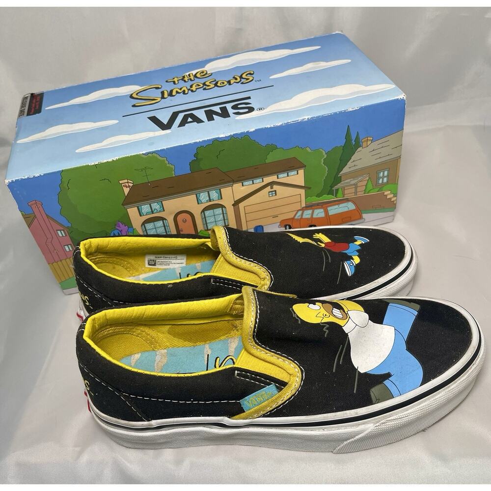 USED - Vans Classic Slip-On The Simpsons Homer/ Bart 3.5 Men/ 5 Women’s W/Box - Picture 3 of 8